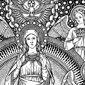 catholic clip art black and white