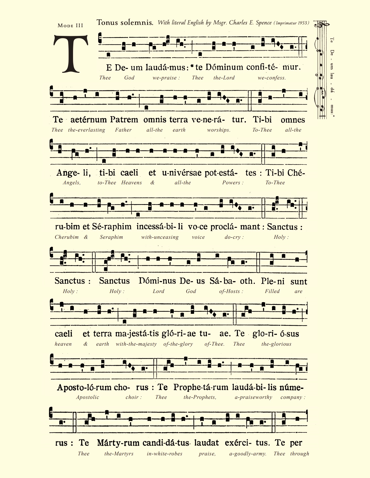 Te Deum Printable 4 Page Sheet